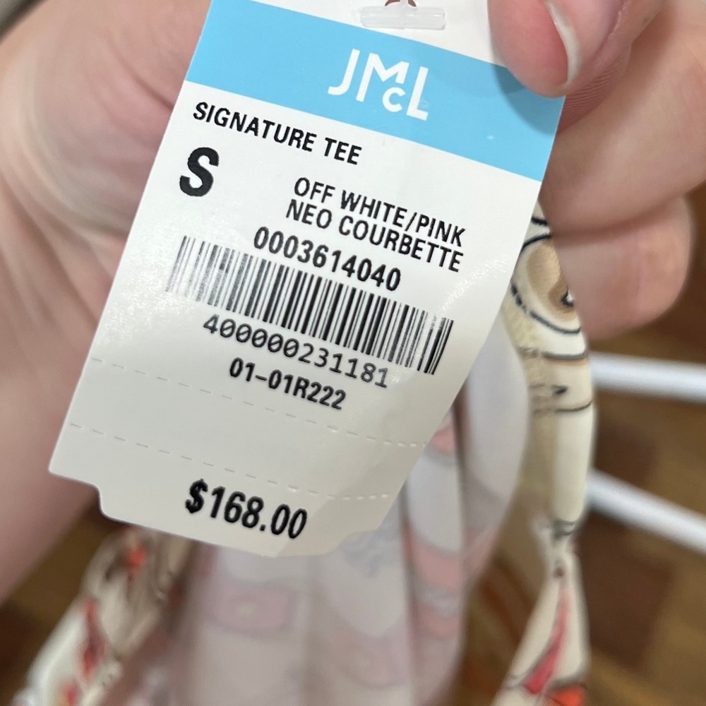J Mclaughlin Signature Tee NWT $168 Small Catalina Cloth Neo Courbette Pink‎ - Picture 4 of 6